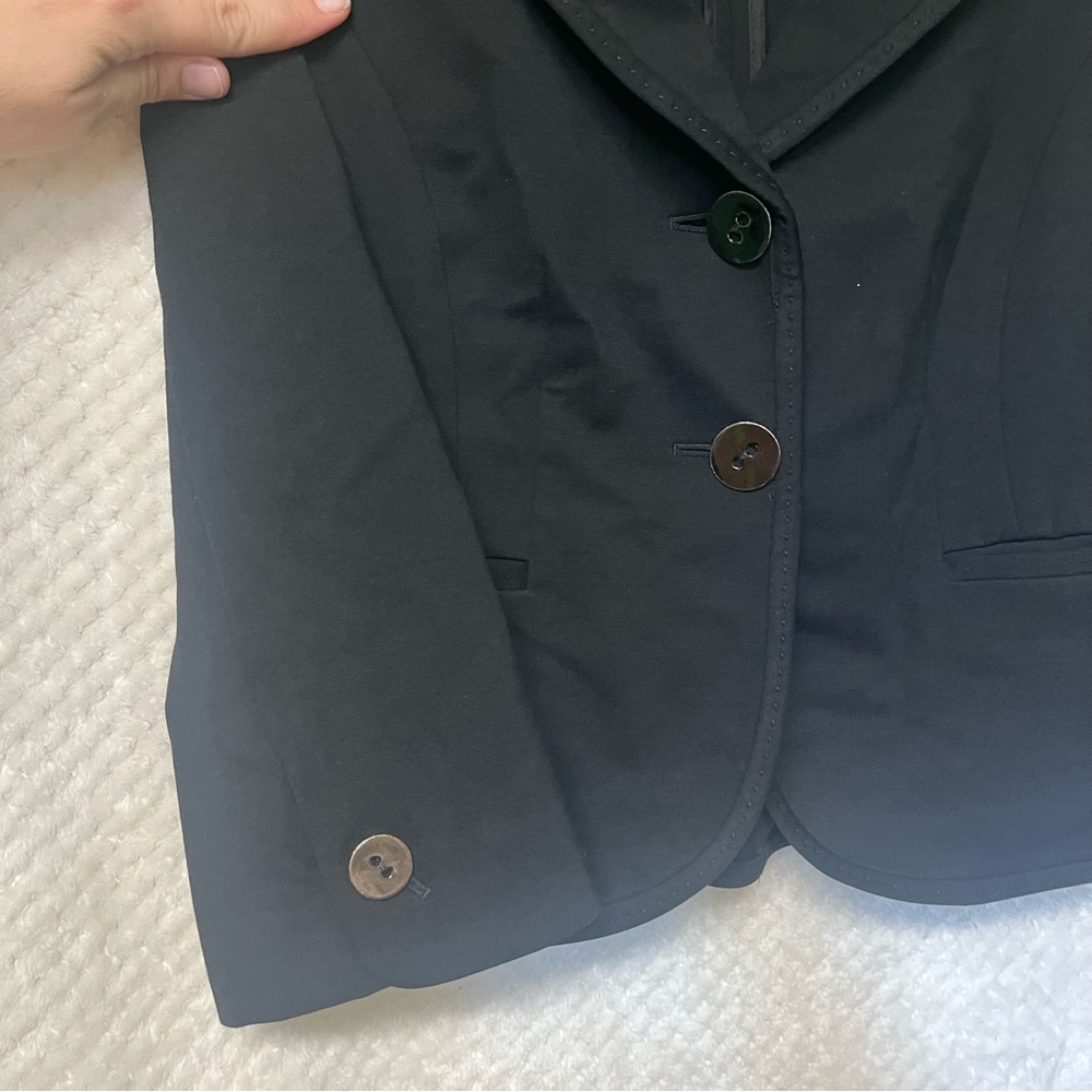 Ann Taylor Womens Blazer Classic Black Front Pockets Size 4 - Picture 5 of 8